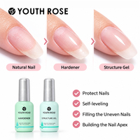 YOUTH ROSE 15ml Gel UV Vernis à Ongles, Gel Base, Gel Durcisseur, Gel de Construction, Gel de Base pour Ongles, Top Coat Sans Résidu, 4 Options, Fournitures pour Ongles en Gros