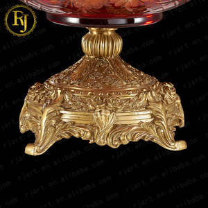 Dubai Thổ Nhĩ Kỳ Món Quà Hoàn Chỉnh Vàng Mô Hình Idishlar Chinni Posuda Glass Vase Rõ Ràng Pha Lê Flower Glass Lọ - Product Image 5