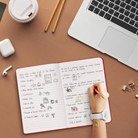Carnet de notes A5 à couverture rigide en cuir PU, ligné, pour étudiants, cadeau avec logo personnalisé
