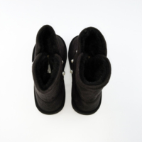 AIWEI YZAW-023 Bottes d'hiver pour femmes, imperméables, antidérapantes, absorbant la transpiration, en fausse fourrure, en daim synthétique, noires