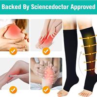 Chaussettes de compression hautes au genou à bout ouvert pour hommes et femmes soutien supérieur des varices bas tricotés pour la circulation