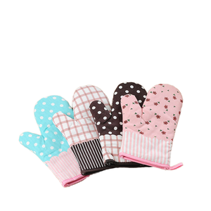 Vente en gros de gants de cuisine résistants à la chaleur 100% coton, doublure en coton respirant, lavables au lave-vaisselle, style classique imprimé - Product Image 1