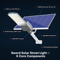 Lampu Jalan LED Tenaga Surya Luar Ruangan Lanxing 40W 60W 80W 100W 120W IP66 All in One, Layanan OEM ODM Lengkap
