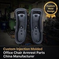 Coussin d'accoudoir de chaise de bureau moulé par injection sur mesure, pièces en plastique PP T20 avec fixation étoile, usine source OEM Chine