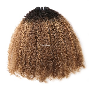 VMAE Afro Coily Dark Root Cambodian Afro 3C/4A Kinky Curly Highlight 4/27 Afro Kinky Curly Hair 100g Weft Extensioni di <span class=keywords><strong>Capelli</strong></span> Umani - Product Image 1