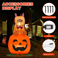 Offre Spéciale 4FT Halloween extérieur gonflable citrouille décoration vampire castor assis sur la citrouille avec lumière LED