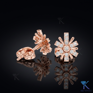 Lab Grown Diamond Starburst <b>Stud</b> Earrings Multi Stone Cluster 14K 18K Solid Gold Women's Jewelry Wedding Party Bridal - Product Image 2