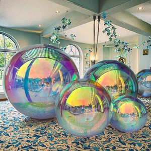 Boules miroir gonflables en PVC, grande sphère réfléchissante, ballon brillant pour la décoration de Noël, de mariages, de fêtes et d'événements, personnalisable - Product Image 1