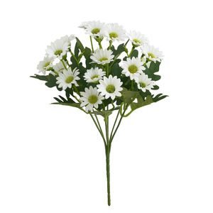 Pequeño ramo de flores de seda artificiales frescas Margarita Manzanilla crisantemo salvaje orquídea saltadora para Pascua boda decoración del hogar - Product Image 6