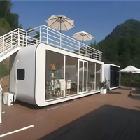 Maison préfabriquée en conteneur, villa capsule, maison préfabriquée résistante aux ouragans pour l'extérieur