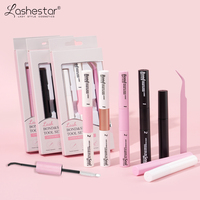 Kit de colle et de dissolvant pour cils DIY Lashestar Direct Factory 3-en-1, résistant à l'eau, avec logo personnalisé, forte tenue