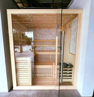 4 5 6 personnes Hamman verre trempé luxe sauna sec et hammam traditionnel Multifonctionnel pruche Sauna Remorque OutdoorUse