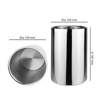 Seau à champagne isotherme double paroi 1,5 L en acier inoxydable 304, refroidisseur à glace, refroidisseur à vin, porte-bouteille pour bar, hôtel, restaurant