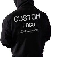 Sudadera con Capucha para Hombre, 100% Algodón, 400gsm, Talla Grande, Hombros Caídos, Lisa, con Logotipo Personalizado, Impresión Personalizada