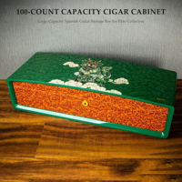 Humidor à cigares en cèdre espagnol laqué piano, grande capacité 100 cigares, boîte de rangement anti-humidité avec hygromètre numérique