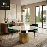 Ensemble de table à manger de luxe en marbre blanc sur mesure pour 6 personnes, vente en gros