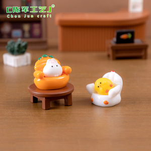 Canapé micro-paysager Weij, petits cochons, lapins, poulets, figurines d'animaux, maison de poupée, accessoires de décoration de paysage - Product Image 4