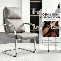 Chaise de bureau confortable en cuir avec dossier ergonomique pour la maison, le bureau, le bureau informatique, la salle de conférence et la réception