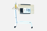 Table réglable en forme de C avec plateau inclinable pour la lecture et zone plate fixe pour tasse, bureau mobile pour chambre à coucher, usage médical et infirmier
