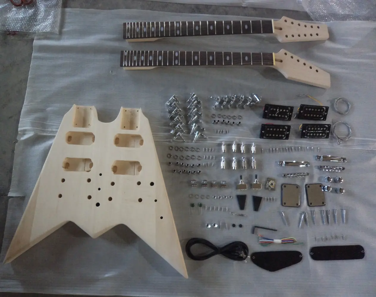 Double Neck Electric Bass Guitar Kit For Sale