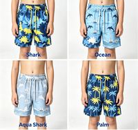 Short de bain pour enfants à séchage rapide, imprimé noix de coco, respirant, extensible dans quatre directions, imperméable, coupe ample, pour la plage
