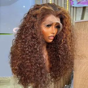 Wholesale Full 100% Human Hair Curly 13x4 4x4 Glueless Lace Wigs Blonde Color Kinky Curl Lace Front Wig For Black Women Vendor