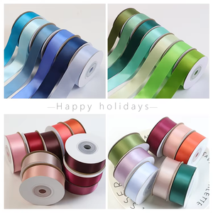 Cinta de Raso de Alta Calidad OEM, Cinta de Raso Estampada Personalizada, Cintas de Raso de Poliéster de Color Sólido para Envolver Regalos - Product Image 5