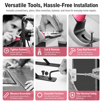 Kit d'outils de réparation pour la maison, ensemble d'outils manuels de bricolage, boîte à outils multifonctionnelle avec tournevis, pinces et clés hexagonales
