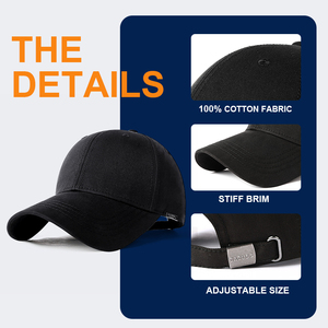 Casquette de baseball personnalisée pour homme, 6 panneaux, en coton lavé 100 %, tissu sergé courant, <span class=keywords><strong>boucle</strong></span> métallique, style sportif et décontracté - Product Image 2