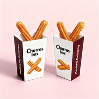 Boîte en carton recyclable pour churros, pains de fée, crêpes, shawarma, churros frits, churros espagnols et autres produits de boulangerie, vente en gros