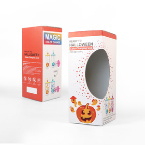 Vaso de Plástico Termocrómico con Cambio de Color de Calabaza de Halloween, Juego de 3 Vasos Novedosos con Pajita - Product Image 5