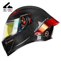 Yeni yüksek kaliteli hafif karbon Fiber Predator tasarım tam yüz motosiklet kask çift vizör DOT onaylı özel