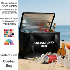 Bolsas Térmicas Reutilizables Personalizadas para Entrega <span class=keywords><strong>de</strong></span> Alimentos, <span class=keywords><strong>Bolsa</strong></span> Refrigerante Negra <span class=keywords><strong>de</strong></span> Tela No Tejida para Mantener Helados, Alimentos, Botellas <span class=keywords><strong>de</strong></span> Vino Frías - Product Image 1