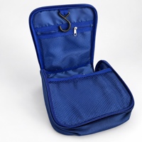 Trousse de Toilette Suspendue Oxford 600D Bleu Royal Résistante à l'Eau, avec Crochet Pivotant Intégré et Poches en Maille Respirante pour Hôtel et Voyage