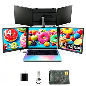Écran portable triple 14 pouces pour ordinateur portable, FHD 1080P IPS, double écran de voyage, Plug & Play avec Windows/<span class=keywords><strong>Mac</strong></span>/Chrome OS - Product Image 1