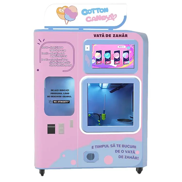 New design Cotton Candy Machine with sugar Selling Automatic Cotton Vending Machine Cotton Candy