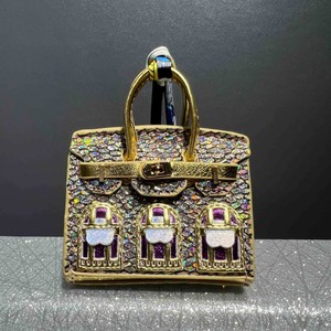 Miniature House Shaped Window Pendant Earphone Bag Lipstick Car Key <b>Backpack</b> Charm Artificial Leather Epoxy Finish Storeable - Product Image 4