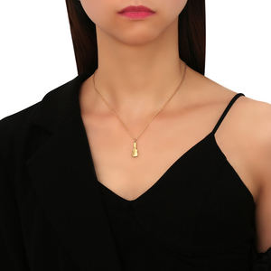 Collana per chitarra <span class=keywords><strong>hiphop</strong></span> pick collana per chitarra con pendente iniziale in acciaio inossidabile placcato in oro con <span class=keywords><strong>musica</strong></span> personalizzata - Product Image 2