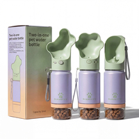 Bouteille d'eau pour chien 2-en-1 en acier inoxydable de 10 oz avec logo personnalisé, isolée sous vide, et gamelle distributeur de nourriture pour animaux de compagnie – Vente en gros