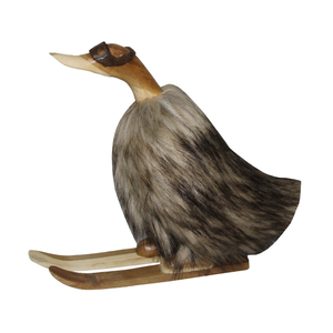 Statuetta di anatra in pelliccia sintetica, scultura decorativa per la casa, l'ufficio, il bagno e il soggiorno. - Product Image 2