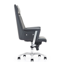 Chaise de bureau de direction en cuir noir de luxe moderne et personnalisée à prix d'usine pour PDG, directeur ou patron, avec dossier haut