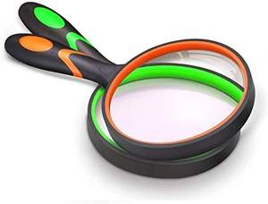 ऑप्टिकल सफेद ग्लास लेंस रबर हैंडल ड्रॉप-प्रूफ बुजुर्ग मैग्नीफायर पोर्टेबल प्लास्टिक हैंडहेल्ड 10x आवर्धक ग्लास पढ़ने - Product Image 4