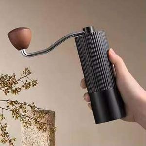 Al-Alloy Body 420 Stainless Steel Burr Homeuse Espresso <b>Mini</b> Small Hand Mill Portable Manual Coffee <b>Grinder</b> with Wood Handle - Product Image 6