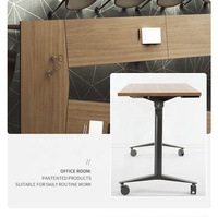 Table de conférence pliable en aluminium et acier conforme à la norme ANSI/BIFMA, design contemporain, pour usage commercial, bureaux et écoles