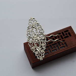 มงกุฎผมทองเหลืองชุบทองสไตล์โบราณ 27x55 มม. อุปกรณ์เสริมฮั่นฝู วัสดุ DIY - Product Image 3