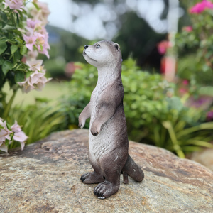 Oggetti artigianali di leone marino in resina con sensore di movimento decorazione esterna decorazione da giardino statua ornamenti da giardino in resina artigianato - Product Image 3