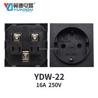 YUADON YDW-22 16A 250V Prise Schuko EU 50x50mm Modulaire à Encliquetage avec TUV CE