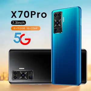 Смартфон X70 Pro Plus 5G, 7,3 дюйма, 48 МП, 16 + 512 ГБ, 120 Гц, AMOLED, 6800 мА · ч, 55 Вт, быстрая зарядка, Android 11