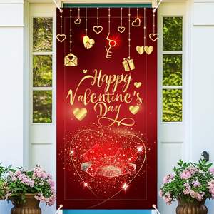 Bannière de <span class=keywords><strong>porte</strong></span> personnalisable pour la Saint-Valentin avec ballons et gnomes, décoration de fête pour la maison, mariages et célébrations - Product Image 4