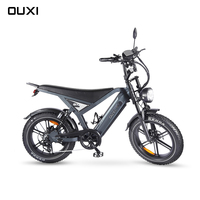 Bicicleta Eléctrica OUXI de 250w con Sistema de Asistencia al Pedaleo, Bicicleta Eléctrica Retro con Llantas Gruesas, Bicicleta de Montaña Eléctrica de 48V GT20 para Adultos